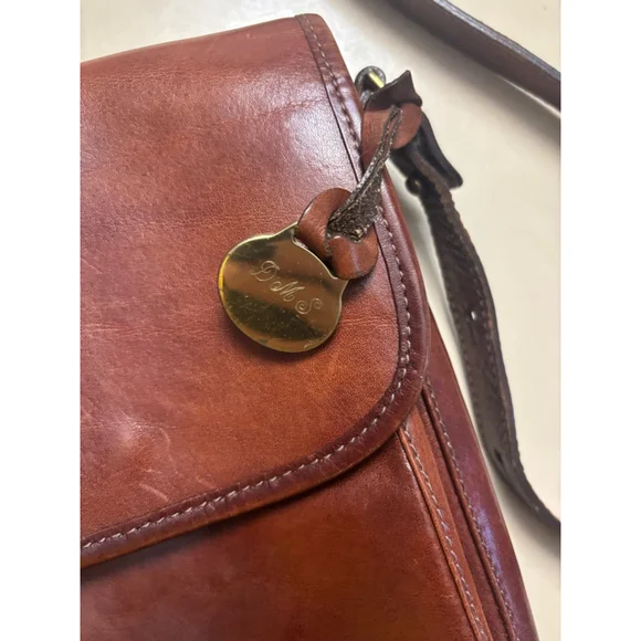 Vintage Brahmin Brown Leather Crossbody Bag Small - Picture 4 of 6